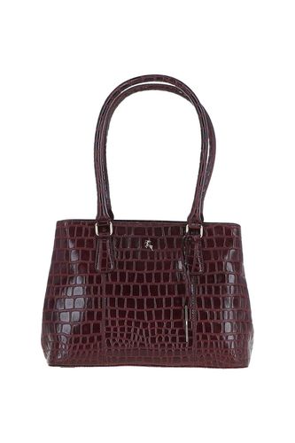 Womens Croc Print Real Leather Two Section With Mid Purse Bag - - One Size - Ashwood Leather - Modalova