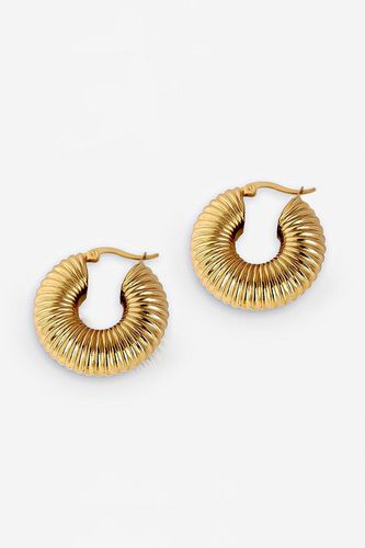 Womens Gold Textured Creole Hoop Earrings - - One Size - MUCHV - Modalova