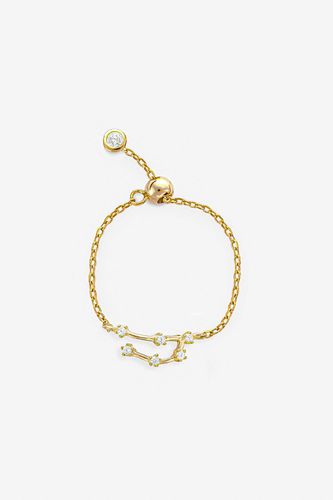 Womens Gold Capricorn Zodiac Constellation Chain Ring - Adjustable - - One Size - MUCHV - Modalova