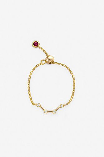 Womens Gold Aquarius Zodiac Constellation Chain Ring - Adjustable - - One Size - MUCHV - Modalova