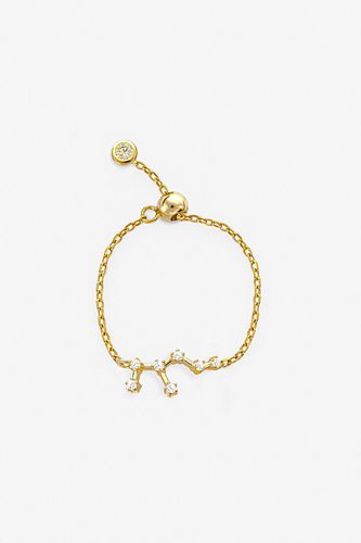 Womens Gold Leo Zodiac Constellation Chain Ring - Adjustable - - One Size - MUCHV - Modalova