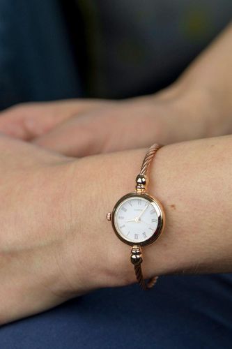 Womens Rose Gold Stainless Steel Roman White Dial Bangle Adjustable Bracelet Watch - - One Size - NastyGal UK (+IE) - Modalova