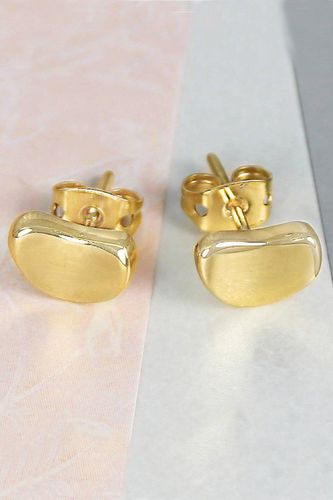 Womens Gold Bean Sterling Silver Stud Earrings - - One Size - Otis Jaxon London - Modalova