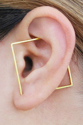 Womens Square Sterling Silver Ear Cuffs - - One Size - Otis Jaxon London - Modalova