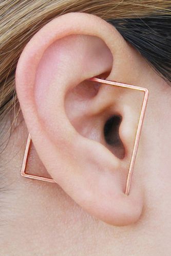 Womens Square Sterling Silver Ear Cuffs - - One Size - Otis Jaxon London - Modalova