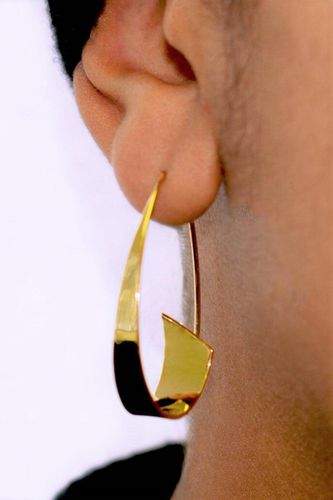 Womens Curled Ribbon Sterling Silver Hoop Earrings - - One Size - Otis Jaxon London - Modalova