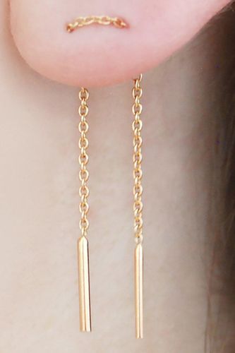 Sterling Silver Short Drop Chain Threader Earrings - - One Size - NastyGal UK (+IE) - Modalova