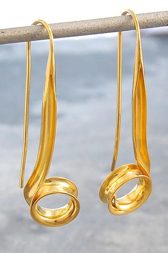 Womens Spiral Ribbon Sterling Silver Drop Earrings - - One Size - Otis Jaxon London - Modalova