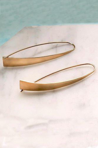 Womens Elliptical Sterling Silver Hoop Earrings - - One Size - NastyGal UK (+IE) - Modalova