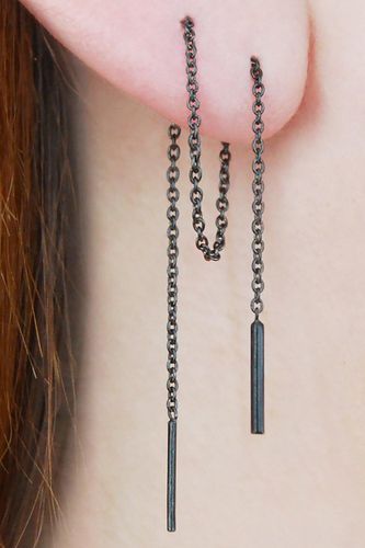 Womens Sterling Silver Long Drop Chain Threader Earrings - - One Size - NastyGal UK (+IE) - Modalova