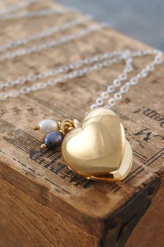 Womens Sterling Silver Heart and Pearl Locket Necklace - - One Size - Otis Jaxon London - Modalova