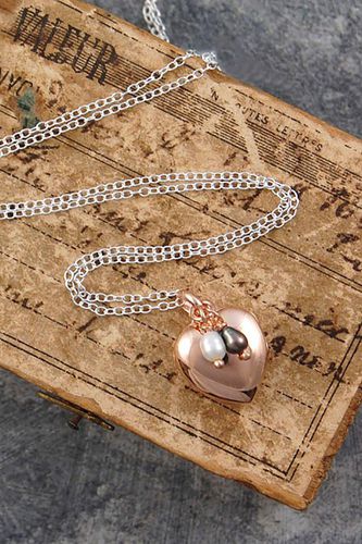 Womens Sterling Silver Heart and Pearl Locket Necklace - - One Size - NastyGal UK (+IE) - Modalova
