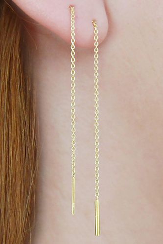 Womens Sterling Silver Long Drop Chain Threader Earrings - - One Size - Otis Jaxon London - Modalova