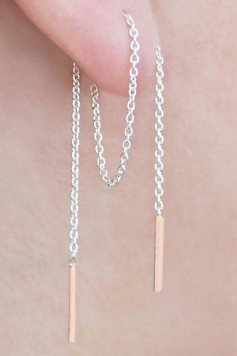 Two Tone Sterling Silver Chain Threader Earrings - - One Size - NastyGal UK (+IE) - Modalova