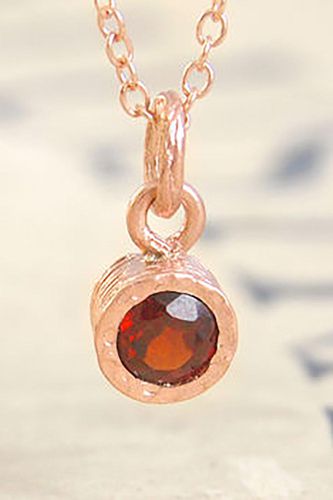 Womens Garnet January Birthstone Sterling Silver Pendant Necklace - - One Size - Otis Jaxon London - Modalova