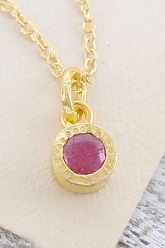 Womens Ruby Sterling Silver July Birthstone Pendant Necklace - - One Size - Otis Jaxon London - Modalova