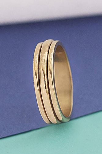 Womens Gold Sterling Silver Spinning Ring - - J - Otis Jaxon London - Modalova