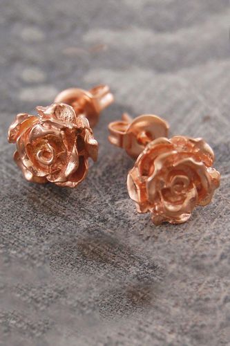 Womens Rose Flower Sterling Silver Stud Earrings - - One Size - Otis Jaxon London - Modalova