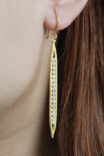 Womens Sterling Silver Long White Topaz Gemstone Earrings - - One Size - NastyGal UK (+IE) - Modalova