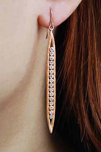 Womens Sterling Silver Long White Topaz Gemstone Earrings - - One Size - Otis Jaxon London - Modalova
