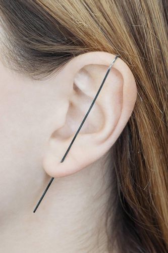 Womens Single Sterling Silver Bar Ear Cuff Earring - - S - NastyGal UK (+IE) - Modalova