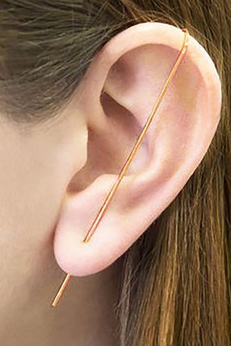 Womens Single Sterling Silver Bar Ear Cuff Earring - - S - Otis Jaxon London - Modalova