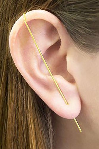 Womens Single Sterling Silver Bar Ear Cuff Earring - - S - Otis Jaxon London - Modalova