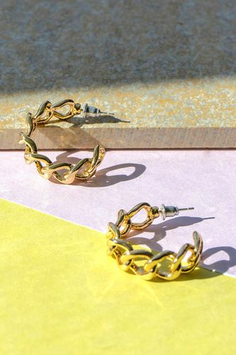 Womens Gold Plated Figaro Chain Hoop Earring - - One Size - NastyGal UK (+IE) - Modalova