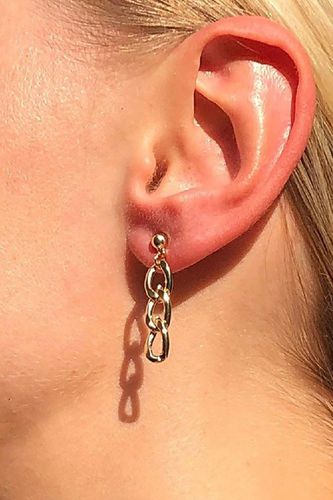 Womens Gold Plated Curb Chain Stud Drop Earrings - - One Size - NastyGal UK (+IE) - Modalova
