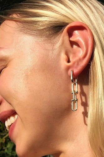 Womens Interlocking U Chain Gold Plated Drop Earrings - - One Size - NastyGal UK (+IE) - Modalova