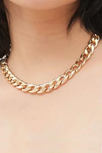 Womens Gold Plated Faceted Curb Chain Necklace - - One Size - Otis Jaxon London - Modalova