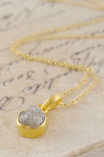 Womens Rough Diamond Sterling Silver April Birthstone Necklace - - One Size - NastyGal UK (+IE) - Modalova