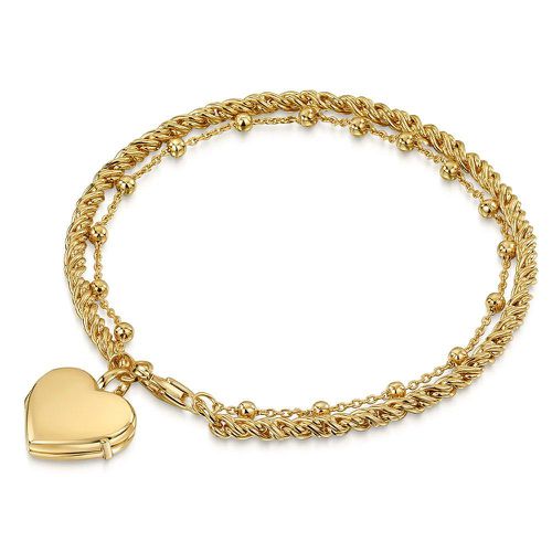 Womens Rope Chain Heart Locket Bracelet - - One Size - LOVELOX Lockets - Modalova