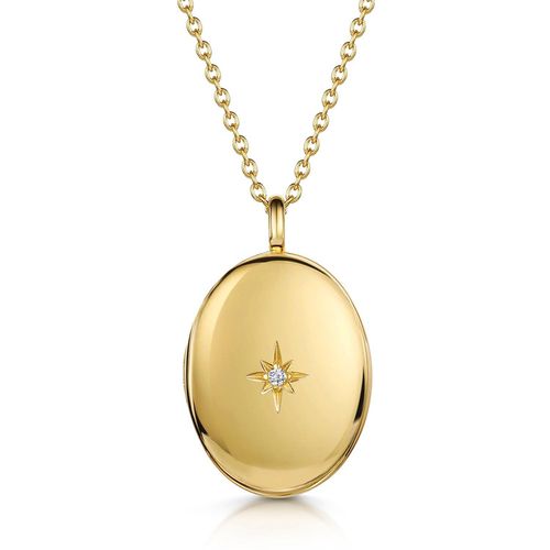 Womens Large Oval Locket With Clear Crystal - - One Size - NastyGal UK (+IE) - Modalova