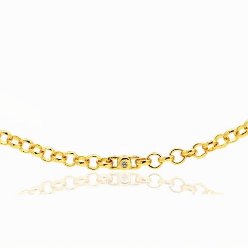 Womens Chicago Belcher Rolo Chain 18ct Gold Vermeil Necklace with Zirconia - - One Size - GEMSA LONDON - Modalova