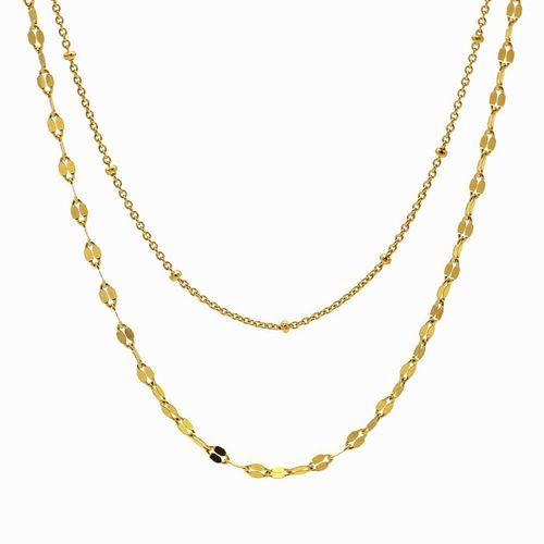 Womens Marrakesh Minimalist Dainty Double Layer Strand Chain Necklace 18ct Gold Vermeil - - One Size - GEMSA LONDON - Modalova