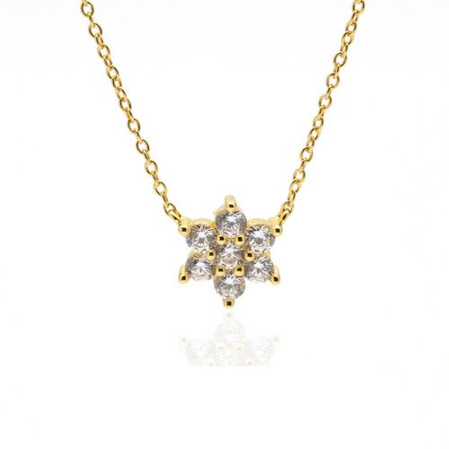 Womens Cherry Blossom Flower Pendant Necklace 18ct Gold on Sterling Silver - - One Size - NastyGal UK (+IE) - Modalova