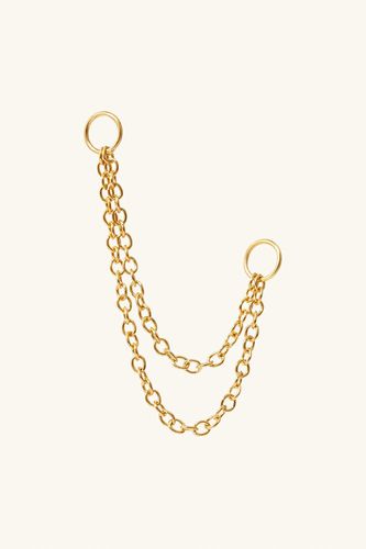 Womens Sterling Silver / Gold Vermeil Double Chain Earring Connector - - 4cm - NastyGal UK (+IE) - Modalova