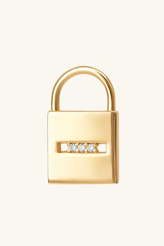 Womens Sterling Silver / Gold Vermeil 'Terza' Lab Diamond Padlock Pendant - - 2cm - NastyGal UK (+IE) - Modalova