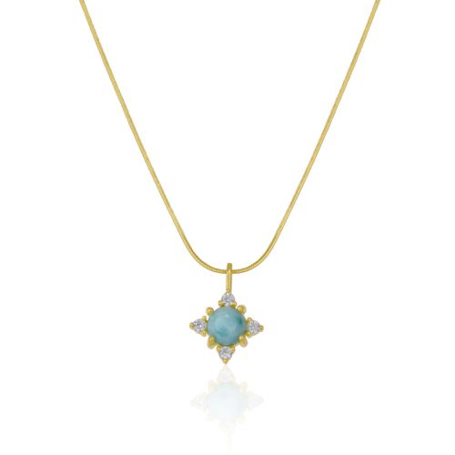 Womens Blue Moonstone Sterling Silver Pendant Necklace With Fine Italian Chain - - One Size - Spero London - Modalova
