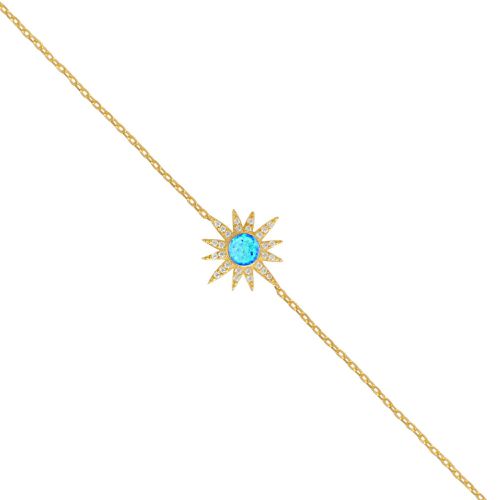 Womens Blue Opal Sun Sterling Silver Bracelet - - One Size - Spero London - Modalova