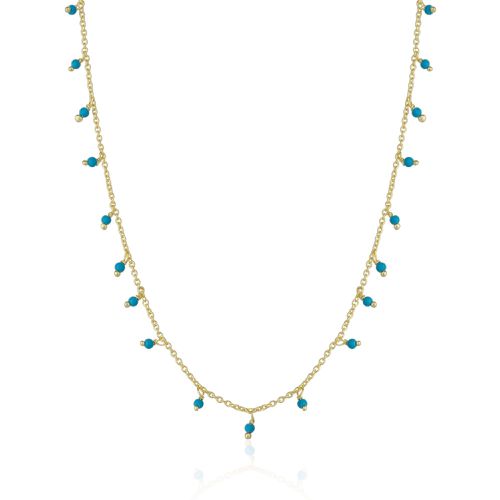 Womens Blue Turquoise Beaded Sterling Silver Chain Necklace - - One Size - NastyGal UK (+IE) - Modalova