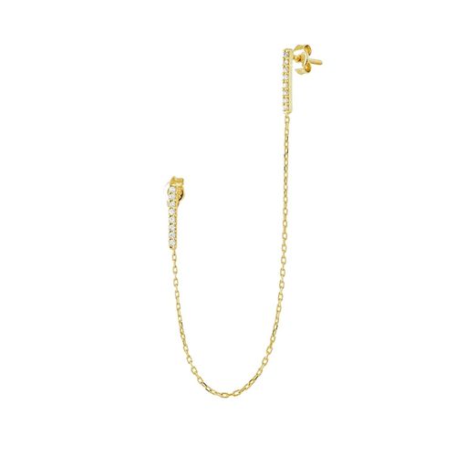Womens Chained Bar Chain Earring Sterling Silver - - One Size - NastyGal UK (+IE) - Modalova