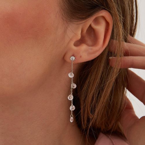 Womens Drop Crystal Sterling Silver Earring - - One Size - NastyGal UK (+IE) - Modalova