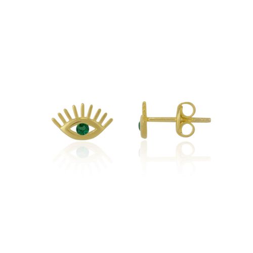 Womens Emerald Color Eye Stud Earring Sterling Silver - - One Size - NastyGal UK (+IE) - Modalova