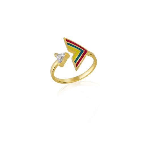Womens Enamel Arrow Ring In Sterling Silver - - One Size - NastyGal UK (+IE) - Modalova