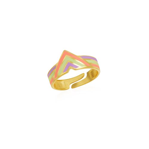 Womens Enamel Pink Four Color Arrow Band Ring in Gold - - One Size - Spero London - Modalova