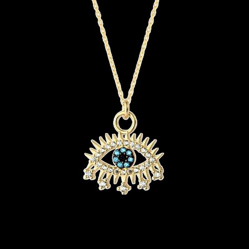 Womens Evil Eye Earring Blue Eye Eyelash Sterling Silver Pendant Necklace - - One Size - Spero London - Modalova