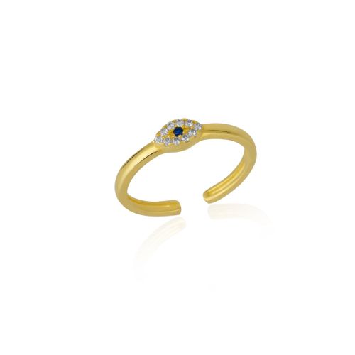Womens Eye Sterling Silver Adjustable Stacking Ring Evil Eye - - One Size - NastyGal UK (+IE) - Modalova