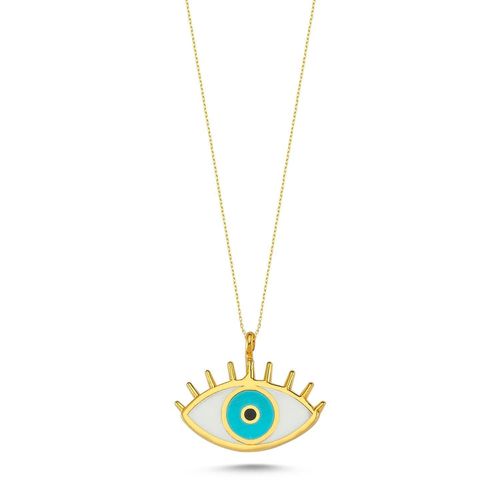 Womens Evil Eye Eyelash Sterling Silver Gold Vermeil Necklace - - 18 inches - Spero London - Modalova